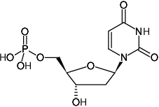 Structural formula of dUMP (2'-Deoxyuridine-5'-monophosphate, Disodium salt)