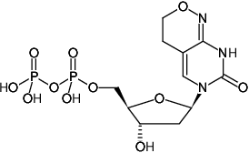 Structural formula of dPDP (6H,8H-3,4-Dihydro-pyrimido(4,5-c)(1,2)oxazin-7-one-8-β-D-2'-deoxy-ribofuranoside-5'-diphosphate, Sodium salt)