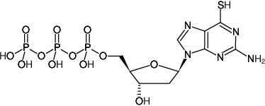 Structural formula of 6-Thio-dGTP (6-Thio-2'-deoxyguanosine-5'-triphosphate, Sodium salt)