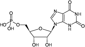 Structural formula of XMP (Xanthosine-5'-monophosphate, Sodium salt)