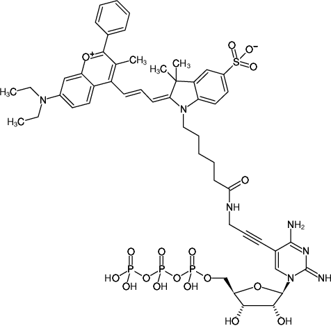 Structural formula of 5-Propargylamino-CTP-DYQ-660 (5-Propargylamino-cytidine-5'-triphosphate, labeled with DYQ 660, Triethylammonium salt)