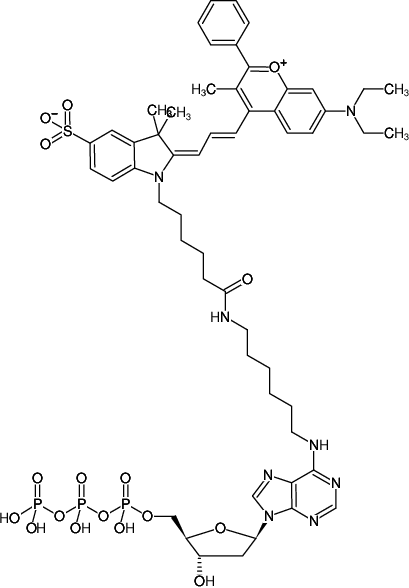 Structural formula of N6-(6-Aminohexyl)-dATP-DYQ-660 (N6-(6-Aminohexyl)-2'-deoxyadenosine-5'-triphosphate, labeled with DYQ 660, Triethylammonium salt)